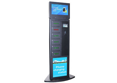 Havaalanı / Tren İstasyonu / Otobüs İstasyonu için 6 Güvenli Elektronik Dolap Cep Telefonu Şarj Kiosklar